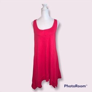 DKNY Jean Pink Knit Racerback Tank Swing Dress Size Medium